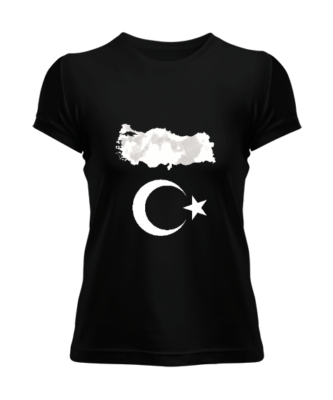 Tisho - Türkiye,Türkiye bayrağı,Türkiye Haritası. Kadın Tişört