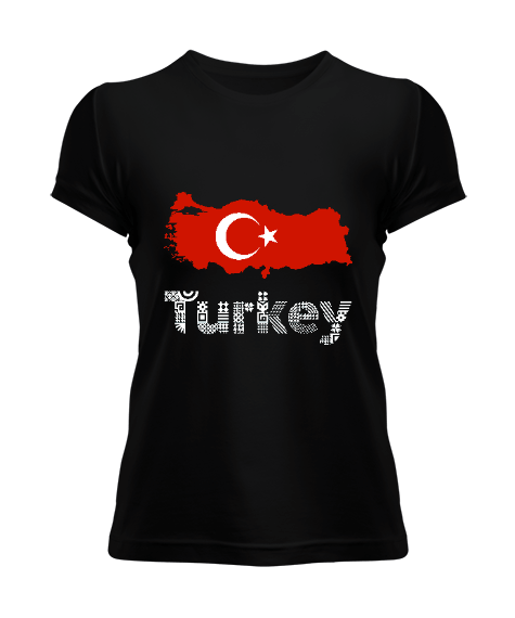 Türkiye,Türkiye bayrağı,Türkiye Haritası. Kadın Tişört - Tisho
