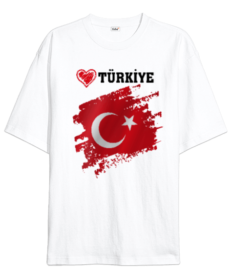 Tisho - Türkiyeyi Seviyorum Temalı Oversize Unisex Tişört