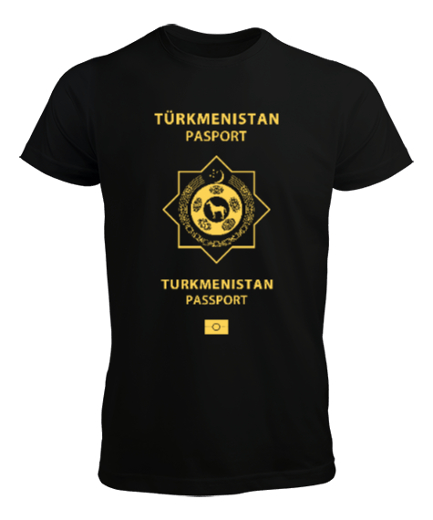 Tisho - Türkmenistan,Turkmenistan,Türkmenistan Bayrağı,Türkmenistan logosu,Turkmenistan flag. Siyah Erkek Tişört