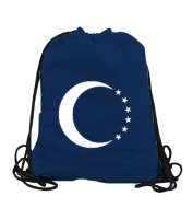 Türkmenli,Türkmen bayrağı,Göktürk,Türkiye. Lacivert Büzgülü Spor Çanta - Tisho