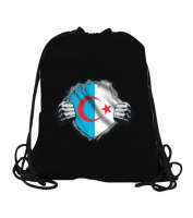 Türkmenli,Türkmen bayrağı,Göktürk,Türkiye. Siyah Büzgülü Spor Çanta - Tisho