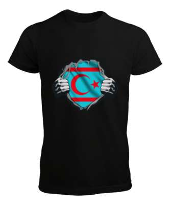 Türkmenli,Türkmen bayrağı,Göktürk,Türkiye. Siyah Erkek Tişört - Tisho