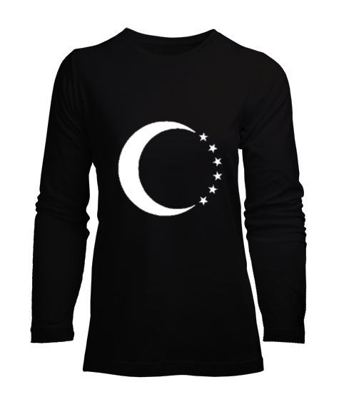 Tisho - Türkmenli,Türkmen bayrağı,Göktürk,Türkiye. Siyah Kadın Uzun Kol Tişört