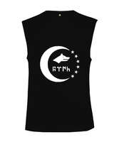 Türkmenli,Türkmen bayrağı,Göktürk,Türkiye. Siyah Kesik Kol Unisex Tişört - Tisho