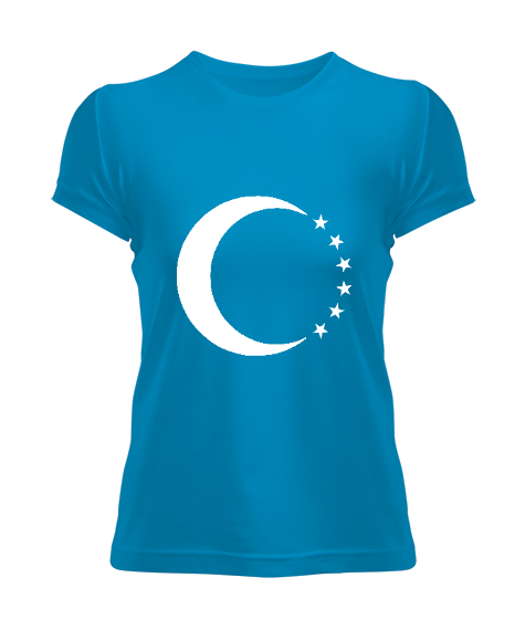 Tisho - Türkmenli,Türkmen bayrağı,Göktürk,Türkiye. Turkuaz Kadın Tişört