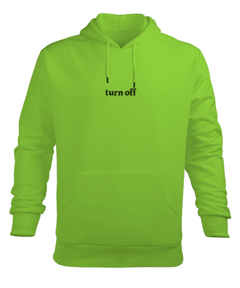 Tisho - Turn Off Fıstık Yeşili Erkek Kapüşonlu Hoodie Sweatshirt