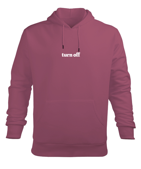 Tisho - Turn Off Gül Kurusu Erkek Kapüşonlu Hoodie Sweatshirt