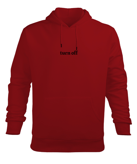 Tisho - Turn Off Kırmızı Erkek Kapüşonlu Hoodie Sweatshirt