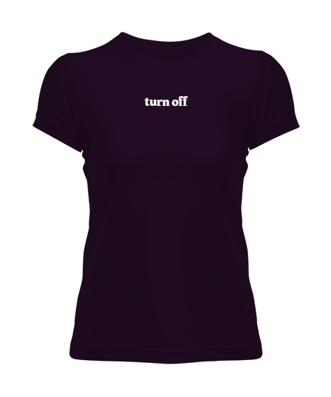 Tisho - Turn Off Koyu Mor Kadın Tişört