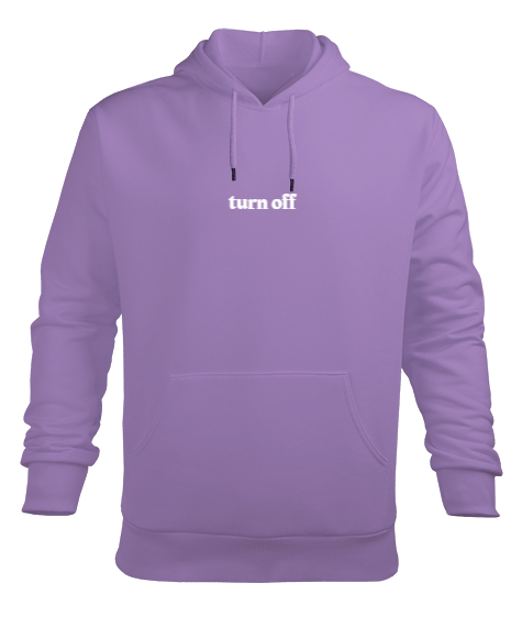 Tisho - Turn Off Lila Erkek Kapüşonlu Hoodie Sweatshirt