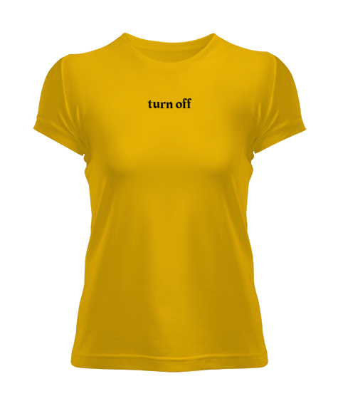 Tisho - Turn Off Sarı Kadın Tişört