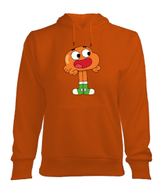 Tisho - turuncu gumbal baskılı bayan sweatshirt Kadın Kapşonlu Hoodie Sweatshirt