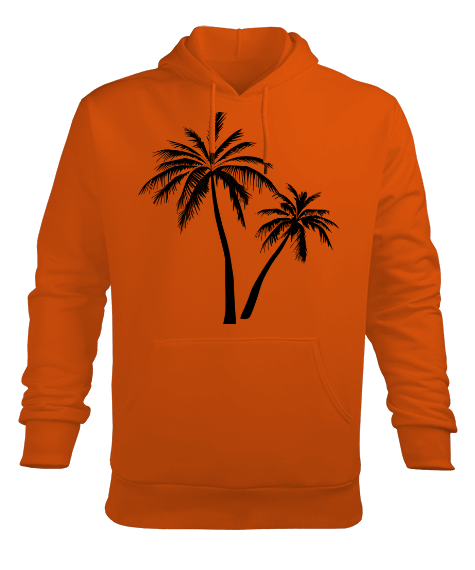 Tisho - turuncu silüet baskılı erkek sweatshirt Erkek Kapüşonlu Hoodie Sweatshirt