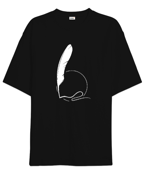 Tisho - Tüy ve İzi Siyah Oversize Unisex Tişört