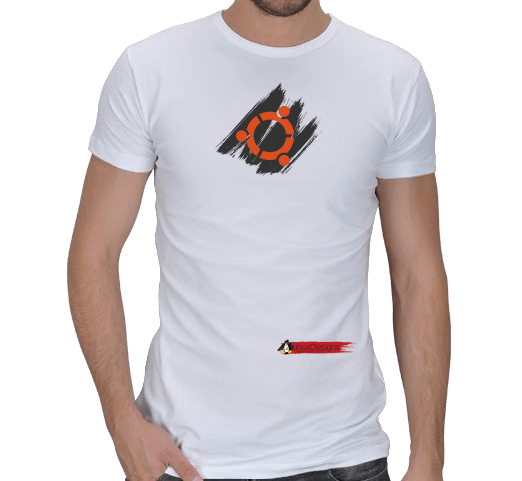 Tisho - Ubuntu Brush Erkek T-Shirt Erkek Regular Kesim Tişört