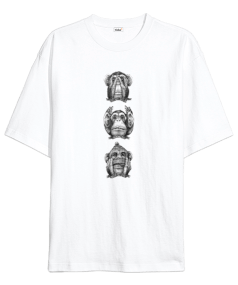 Tisho - Üç insanı oynama Oversize Unisex Tişört