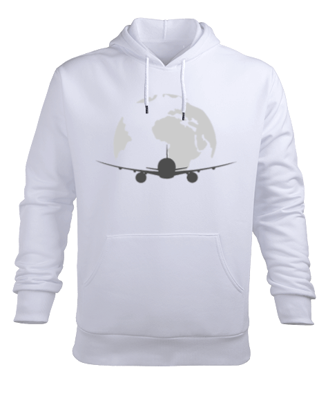 Tisho - Uçak Erkek Kapüşonlu Hoodie Sweatshirt