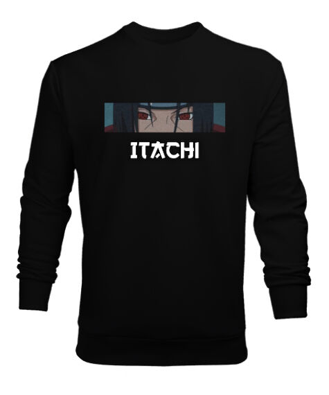 Tisho - uchiha itachi desenli Siyah Erkek Sweatshirt