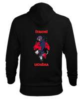 Uchiha İtachi Tasarım Siyah Erkek Kapüşonlu Hoodie Sweatshirt - Thumbnail