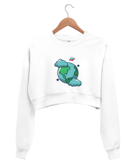 Tisho - Ufo Kadın Crop Sweatshirt