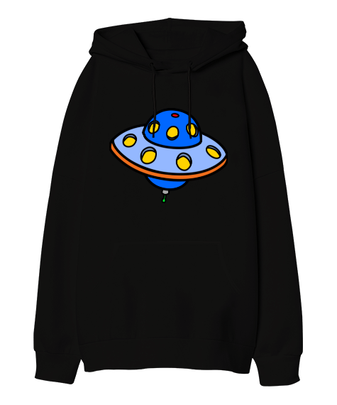 Tisho - UFO Oversize Unisex Kapüşonlu Sweatshirt