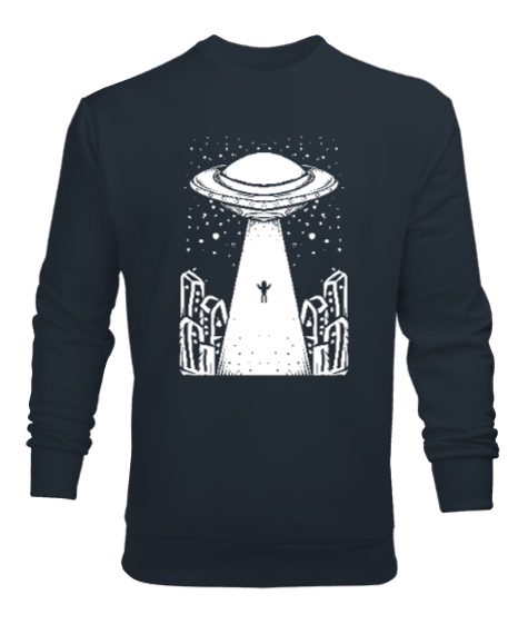 Tisho - Ufo ve Uzaylılar Füme Erkek Sweatshirt