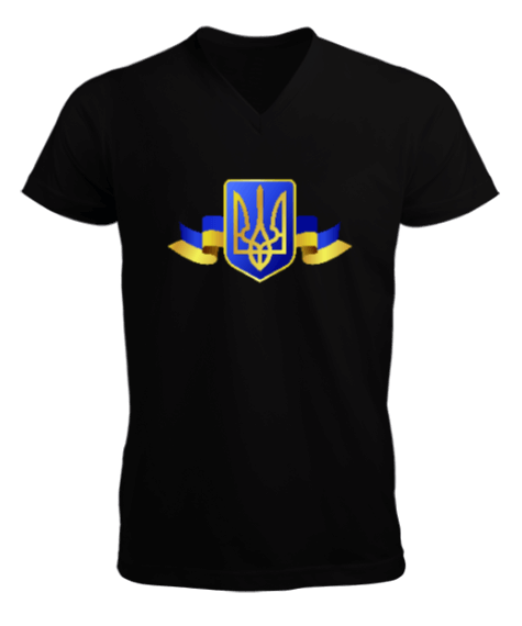 Tisho - Ukranian - Ukrayna Arma Erkek Kısa Kol V Yaka Tişört