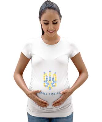 UKRAYNA SEYAHAT ARMA UKRAINE SLAVA UKRAINI UKRAINE YAŞASIN UKRAYNA LOVE UKRAINE Beyaz Kadın Hamile Tişört - Tisho