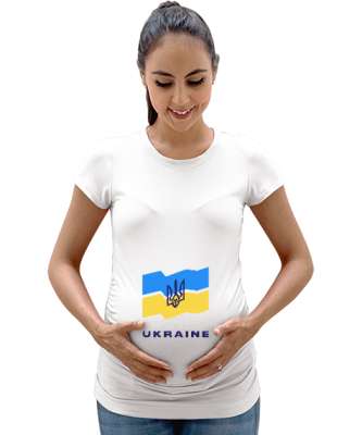 UKRAYNA SEYAHAT ARMA UKRAINE SLAVA UKRAINI UKRAINE YAŞASIN UKRAYNA LOVE UKRAINE Beyaz Kadın Hamile Tişört - Tisho