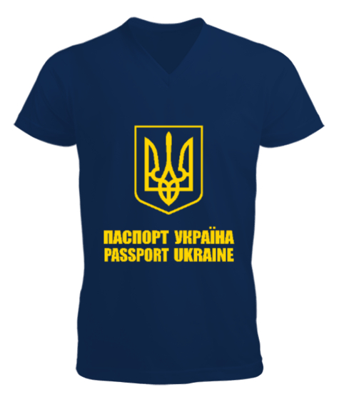 Tisho - Ukrayna,Ukraine,Ukrayna Bayrağı,Ukraine flag. Lacivert Erkek Kısa Kol V Yaka Tişört