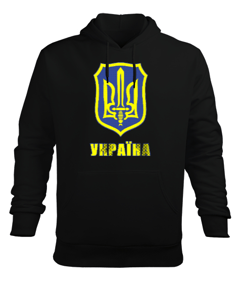 Tisho - Ukrayna,Ukraine,Ukrayna Bayrağı,Ukraine flag. Siyah Erkek Kapüşonlu Hoodie Sweatshirt