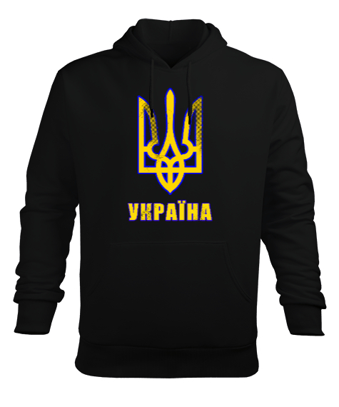 Tisho - Ukrayna,Ukraine,Ukrayna Bayrağı,Ukraine flag. Siyah Erkek Kapüşonlu Hoodie Sweatshirt