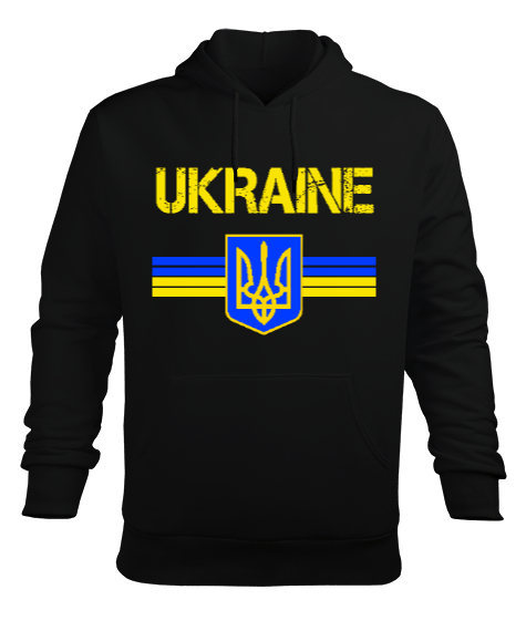 Tisho - Ukrayna,Ukraine,Ukrayna Bayrağı,Ukraine flag. Siyah Erkek Kapüşonlu Hoodie Sweatshirt