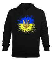 Ukrayna,Ukraine,Ukrayna Bayrağı,Ukraine flag. Siyah Erkek Kapüşonlu Hoodie Sweatshirt - Tisho