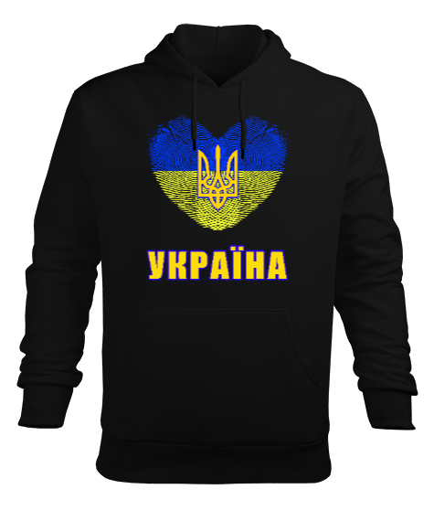 Tisho - Ukrayna,Ukraine,Ukrayna Bayrağı,Ukraine flag. Siyah Erkek Kapüşonlu Hoodie Sweatshirt