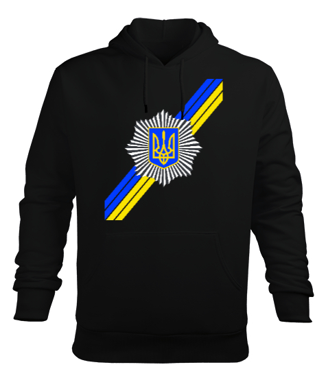 Tisho - Ukrayna,Ukraine,Ukrayna Bayrağı,Ukraine flag. Siyah Erkek Kapüşonlu Hoodie Sweatshirt