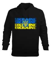 Ukrayna,Ukraine,Ukrayna Bayrağı,Ukraine flag. Siyah Erkek Kapüşonlu Hoodie Sweatshirt - Tisho