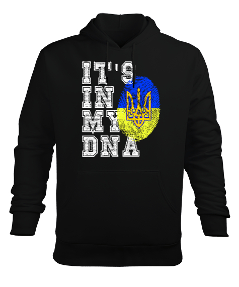 Tisho - Ukrayna,Ukraine,Ukrayna Bayrağı,Ukraine flag. Siyah Erkek Kapüşonlu Hoodie Sweatshirt