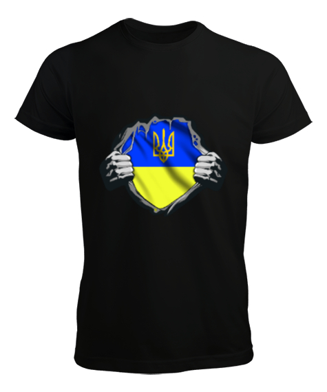 Tisho - Ukrayna,Ukraine,Ukrayna Bayrağı,Ukraine flag. Siyah Erkek Tişört