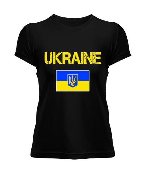 Tisho - Ukrayna,Ukraine,Ukrayna Bayrağı,Ukraine flag. Siyah Kadın Tişört
