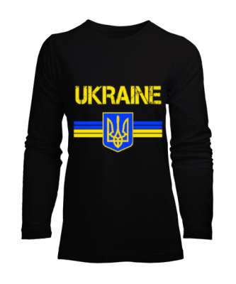 Ukrayna,Ukraine,Ukrayna Bayrağı,Ukraine flag. Siyah Kadın Uzun Kol Tişört - Tisho