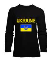 Ukrayna,Ukraine,Ukrayna Bayrağı,Ukraine flag. Siyah Kadın Uzun Kol Tişört - Tisho