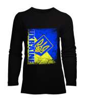 Ukrayna,Ukraine,Ukrayna Bayrağı,Ukraine flag. Siyah Kadın Uzun Kol Tişört - Tisho