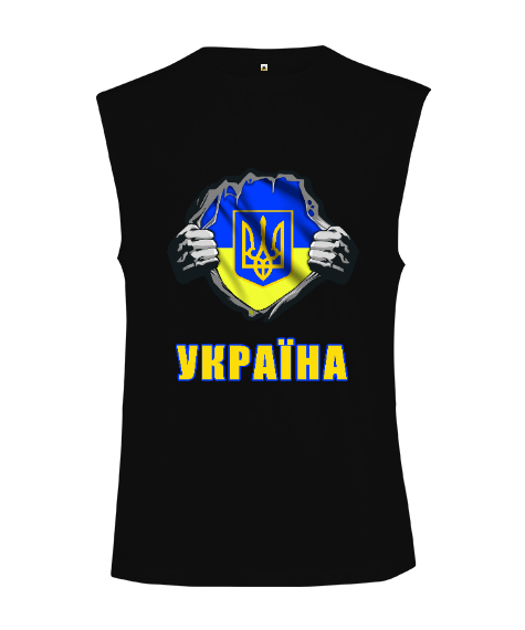 Tisho - Ukrayna,Ukraine,Ukrayna Bayrağı,Ukraine flag. Siyah Kesik Kol Unisex Tişört