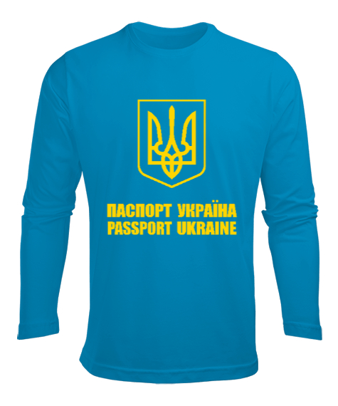 Tisho - Ukrayna,Ukraine,Ukrayna Bayrağı,Ukraine flag. Turkuaz Erkek Uzun Kol Yazlık Tişört