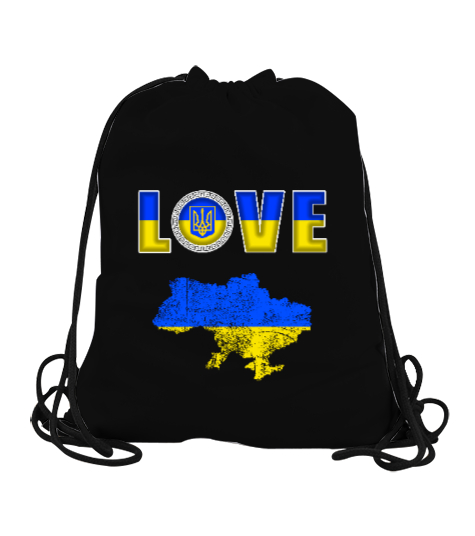 Tisho - Ukrayna,Ukraine,Ukrayna Bayrağı,Ukraine flag,Ukrayna haritası. Siyah Büzgülü Spor Çanta