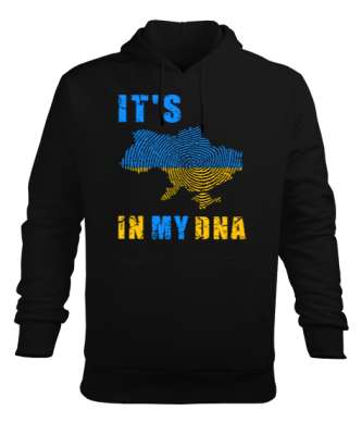 Ukrayna,Ukraine,Ukrayna Bayrağı,Ukraine flag,Ukrayna haritası. Siyah Erkek Kapüşonlu Hoodie Sweatshirt - Tisho