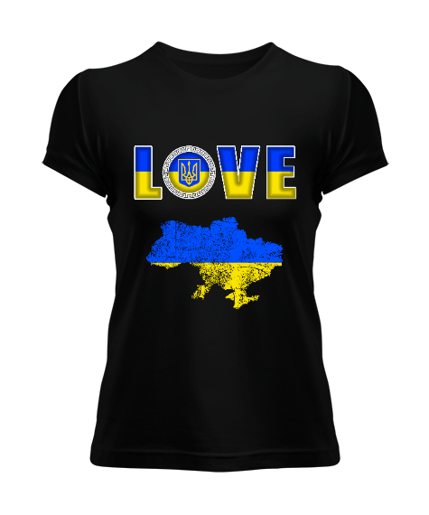Tisho - Ukrayna,Ukraine,Ukrayna Bayrağı,Ukraine flag,Ukrayna haritası. Siyah Kadın Tişört