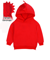 Çocuk Dinozor Kapşonlu Hoodie - Thumbnail